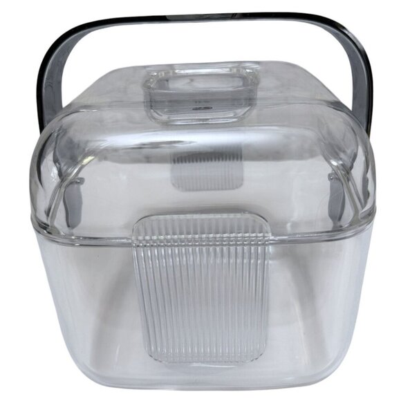 Italian Guzzini Ice Bucket Vintage 80s Modern Barware Amanda Clear Plastic - Picture 8 of 15